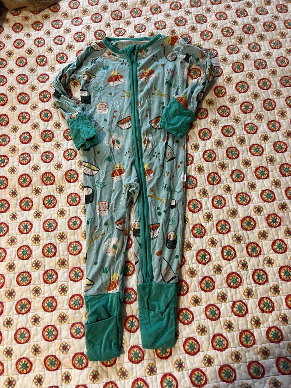 Little Sleepies Sushi Baby Unisex Size 3/6 months Bamboo Zippie Pajamas